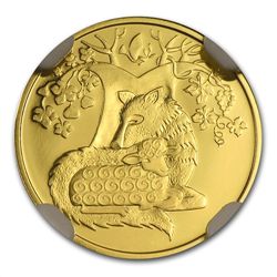 2008 Israel Wolf &amp; the Lamb Smallest Gold Coin PF-7