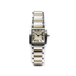 Lady Cartier 18K Gold & Stainless Steel Tank Francais