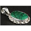 Image 2 : NATURAL EMERALD BERYL 35.83CTW SILVER PENDANT