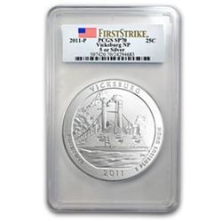 2011-P 5 oz Silver ATB Vicksburg SP-70 First Strike PCG