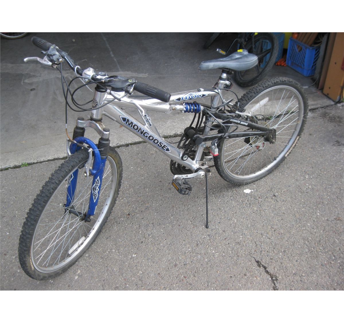 Silver/Blue Mongoose Mountain Bike