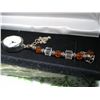 Image 3 : ARTISAN TEXAS LONGHORN WATCH STERLING SILVER UT CHARM BEADED CRYSTALS BAND