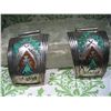 Image 2 : Southwest Navajo Sterling Watch CUFFS Signed NAKAI T.W. 15.00 GRAMS