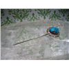 Image 2 : Southwest Sterling Silver Turquoise Nugget Designed Stick Pin SIGNED