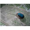 Image 3 : Southwest Sterling Silver Turquoise Nugget Designed Stick Pin SIGNED