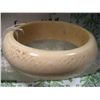 Image 1 : ANTIQUE FAUX IVORY CARVED BRACELET GRAINING & PATINA 104.4 GRAMS