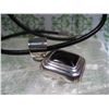Image 2 : STERLING SILVER PENDANT ONYX LEATHER CORD NECKLACE