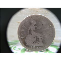 1836 GROAT FOURPENCE WILLIAM IV BRITISH SILVER COIN FOUR PENCE