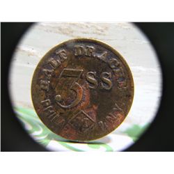 VINTAGE APOTHECARY WEIGHT HALF DRACHM JOHN MORRIS NEW YORK PHILADELPHIA