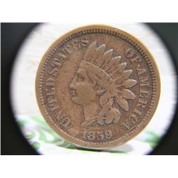 1859 INDIAN HEAD CENT SHOWS LIBERTY NICE BETTER GRADE COIN