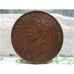 1919 CANADA LARGE ONE CENT COIN CANADIAN PENNY WORLD