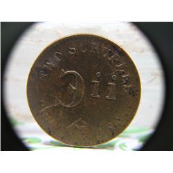 PHILADELPHIA & N.Y. TOKEN - TWO DRACHMS 3ii - Apothecary Weight -Nice - NCC