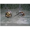 Image 2 : STERLING SILVER EARRINGS WITH CITRINES T.W. 4.3 GRAMS