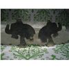 Image 3 : PAIR OF STERLING SILVER ELEPHANTS EARRINGS PENDANTS CRUSHED TURQUOISE