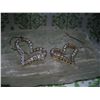 Image 1 : GOLD OVER SILVER .925 STERLING SILVER HEART EARRINGS WITH STONES