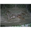 Image 2 : GOLD OVER SILVER .925 STERLING SILVER HEART EARRINGS WITH STONES