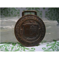 SALEM CONDITA CIVITATIS REGIMINE Settled BY ROGER CONANT MDCCLXXVI MEDAL FOB