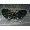 Image 1 : VINTAGE STERLING SILVER & JADE BUTTERFLY BROOCH LARGE