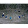 Image 1 : STERLING SILVER NECKLACE WITH BLUE GLASS STONES