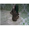 Image 1 : Vintage Sterling RING SIZE 8 GREEN AGATE SOUTHWESTERN STYLE T.W. 6.0 GRAMS