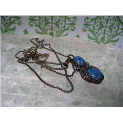 Vintage Sterling RING SIZE 8 LAPIS LAZULI SOUTHWESTERN STYLE NECKLACE