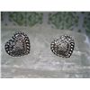 Image 1 : STERLING SILVER HEART 925 Earrings WITH CZ STONES T.W. 7.3 GRAMS