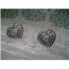 Image 2 : STERLING SILVER HEART 925 Earrings WITH CZ STONES T.W. 7.3 GRAMS