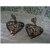 Image 2 : STERLING SILVER HEART 925 Earrings WITH CZ STONES T.W. 7.3 GRAMS