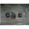 Image 1 : STERLING SILVER 3 PIECE SET NECKLACE AND EARRINGS WITH LIGHT BLUE STONE T.W. 4.9 GRAMS
