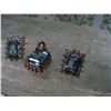 Image 3 : STERLING SILVER 3 PIECE SET NECKLACE AND EARRINGS WITH LIGHT BLUE STONE T.W. 4.9 GRAMS