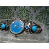 Image 2 : SOUTHWESTERN STERLING SILVER LADIES WATCH WITH BLUE TURQUOISE