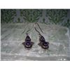 Image 1 : STERLING SILVER CABOCHON AMETHYST PAIR OF EARRINGS T.W. 4.6 GRAMS