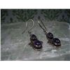 Image 2 : STERLING SILVER CABOCHON AMETHYST PAIR OF EARRINGS T.W. 4.6 GRAMS