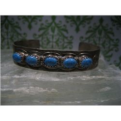 SOUTHWESTERN STERLING SILVER .925 LAPIS LAZULI CUFF BRACELET BANGLE