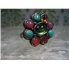 Image 1 : STERLING SILVER CABOCHON MULTI STONE RING SIZE 9