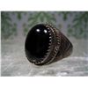 Image 2 : BLACK ONYX SOUTHWESTERN STERLING SILVER RING 9 T.W. 8.6 GRAMS