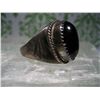 Image 3 : BLACK ONYX SOUTHWESTERN STERLING SILVER RING 9 T.W. 8.6 GRAMS