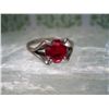 Image 2 : STERLING SILVER RING WITH RED STONE T.W. 1.8 SIZE 7