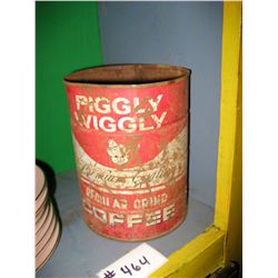 VINTAGE Piggly wiggly COFFEE CAN