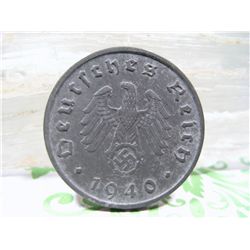 1940 A NAZI GERMANY WW2 COIN 10 REICHSPFENNIG 3rd REICH SWASTIKA