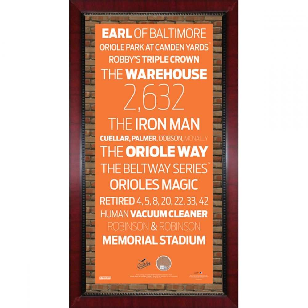 Framed Orioles Subway Sign Wall Art 16x32 with Authentic Oriole Park at ...