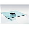 Image 1 : MINORU YAMASAKI Coffee Table, ca. 1972 glass and chromed metal 15 x 48 x 47 1/8 in. (38.1 x 121.9...