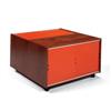 Image 1 : JOE COLOMBO "69," 1971 manufactured by Bernini walnut, white and orange ABS plastic stamped "1 MA...