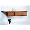 Image 1 : GEORGE NAKASHIMA Hanging Wall Case, 1971 walnut, pandanus cloth with client's ...