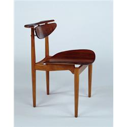 FINN JUHL "FJ 53" reading Chair, 1953 manufactured by Bovirke beech and rosewood 28 1/2 in. (72.3...