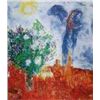 Image 1 : Chagall 'Couple Above St Paul" Ltd Edition Plate Signed Lithograph W/COA, 32"x24"