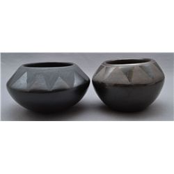 TWO SAN ILDEFONSO POTTERY BOWLS