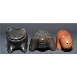 THREE SANTA CLARA POTTERY FIGURES