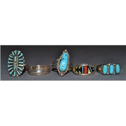 FIVE NAVAJO RINGS