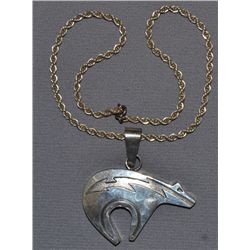 NAVAJO SILVER PENDANT AND CHAIN